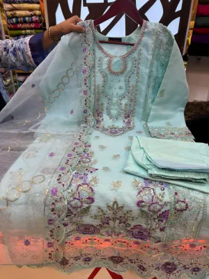 Luxury Quata Embroidery & Sequence 3-Piece